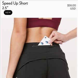 Lululemon 2.5” speed up short. Size 8